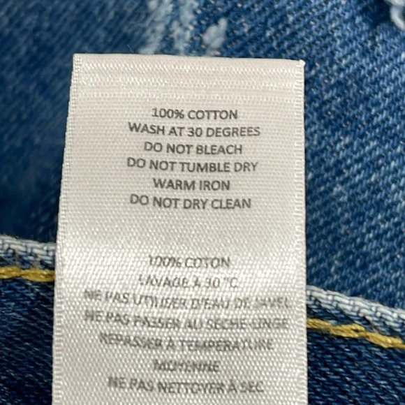 BOOHOO UNEVEN RAW HEM DISTRESSED DENIM SKIRT MID BLUE WITH POCKETS SIZE 4 NEW - Picture 9 of 11